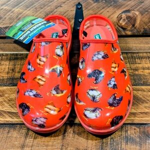 GroundWork Garden Shoe Women's Chicken Clogs Size 9 Color/Red Sloggers